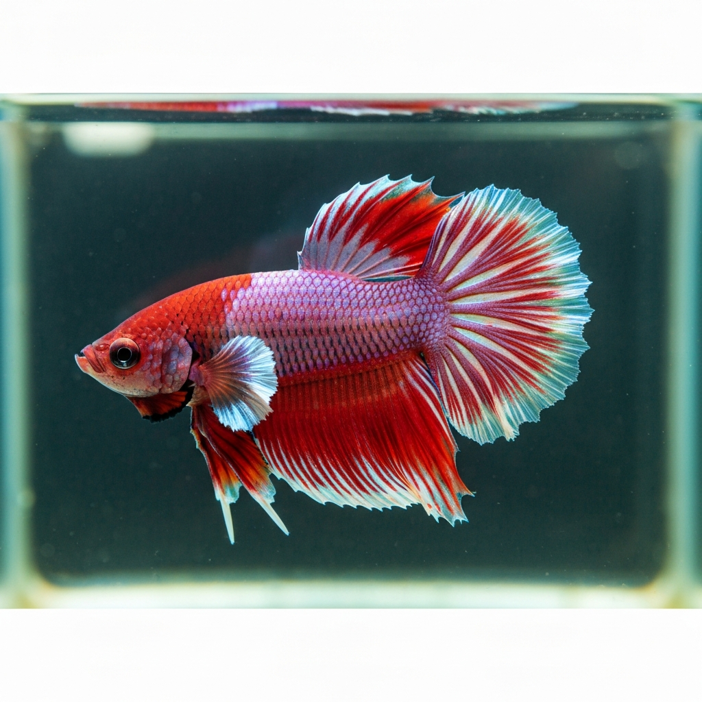 Betta fish with fin rot symptoms