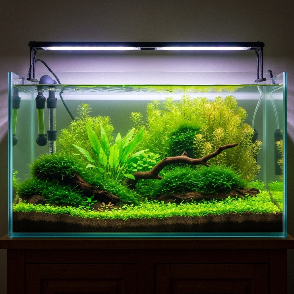 A beautifully planted 5 gallon betta aquarium setup
